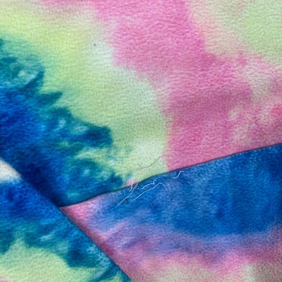 Tie-Dye 1/4 Zip Pullover Womens Size L Pink Blue Multicolor Casual Top Oversize - Picture 8 of 9